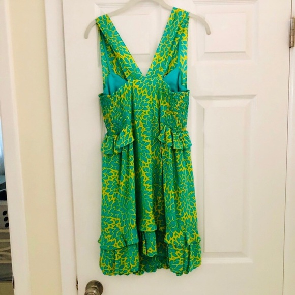 NANETTE LEPORE Santa Fe Hot Tamale Silk Ruffle Floral Print Mini Dress - Picture 7 of 10